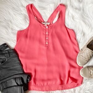 Pink Rose Blouse Tank Coral Pink Size XS